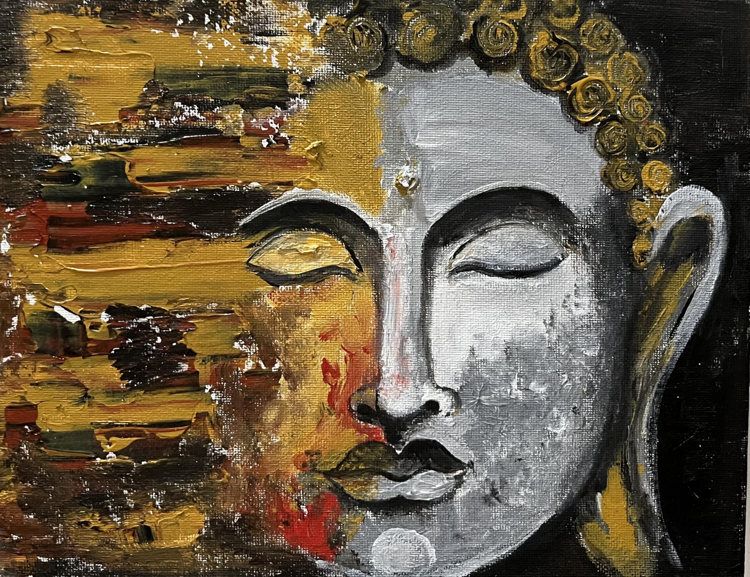 Original handmade Buddha painting on canvas for wall decoration for home decoration by ashu art gallery-picture-38