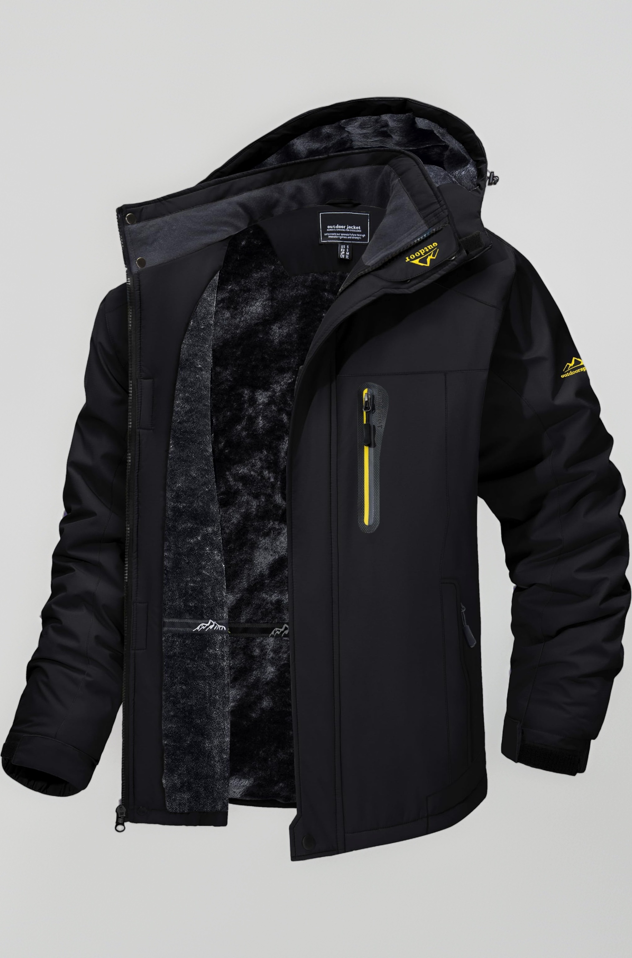 TACVASEN Men's Winter Ski Jacket Waterproof Snow Coats Snowboard Fleece Lining Jacket Warm Parka with Hooded