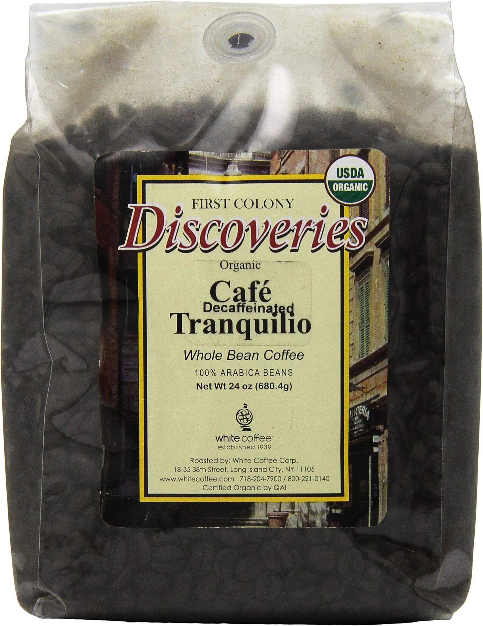 First Colony Decaffeinated Tranquilio Blend Whole Bean Organic Coffee