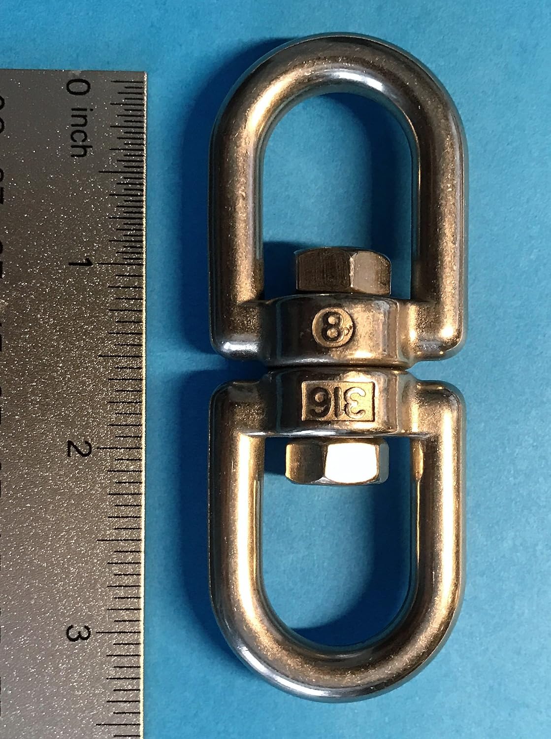 US Stainless Stainless Steel 316 Anchor Swivel Eye and Eye 5/16" or 8mm Marine Grade - Image 3
