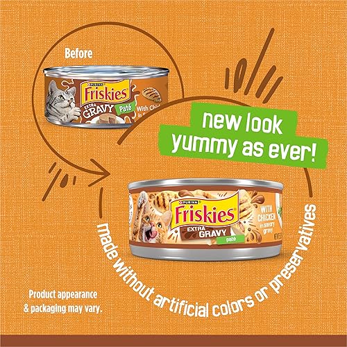 Miniatura 2 de Nestle Purina Petcare 050489 5.5 oz Friskies Wet Cat Food Extra Salsa Paté con Pollo, Caja de 24