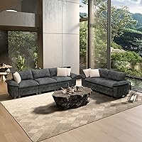 Vista 9 de HERA'S HOUSE Juego de sofás seccionales modulares de 3 piezas, juego de sofá de gran tamaño con sofás de dos plazas y sillón, cómodos sofás nube