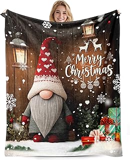 PUYTG Premium Christmas Gnome Blanket, Ultra Soft Warm Christmas Blanket Gifts for Couch, Sofa, Bedroom 50x60 inches (Red small1-Christmas Blanket)