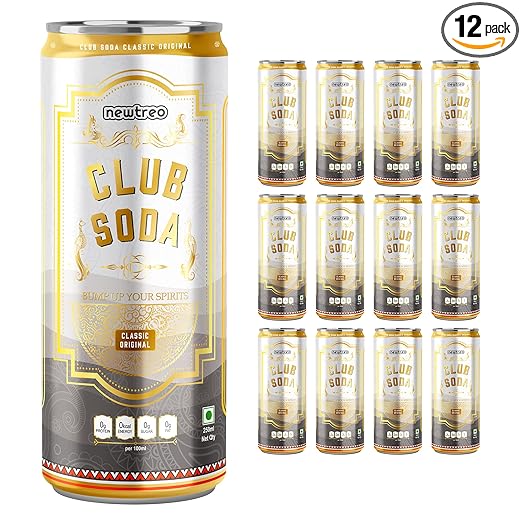 Newtreo Club Soda | Premium Mixer | 30% Extra Fizz | With Minerals | Original Flavour | Pack of 12 cans