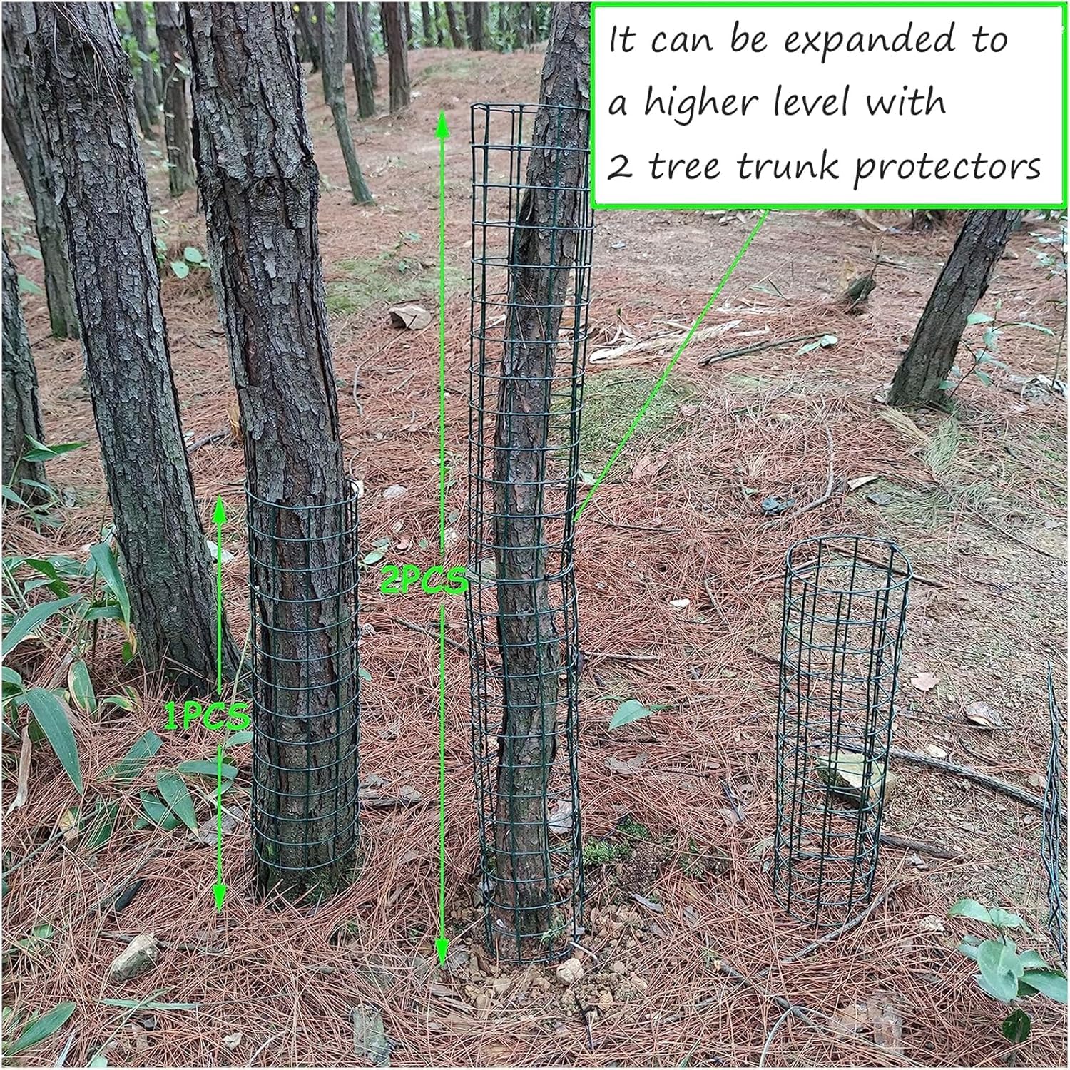 Tree Trunk Protectors, 16.6" Metal Mesh Tree Bark Protector Expandable Tree Protectors Trunk Guards, Mesh Tree Bark Protector for Preventing Tree Trunk from Trimmers Mowers Rodents (6)