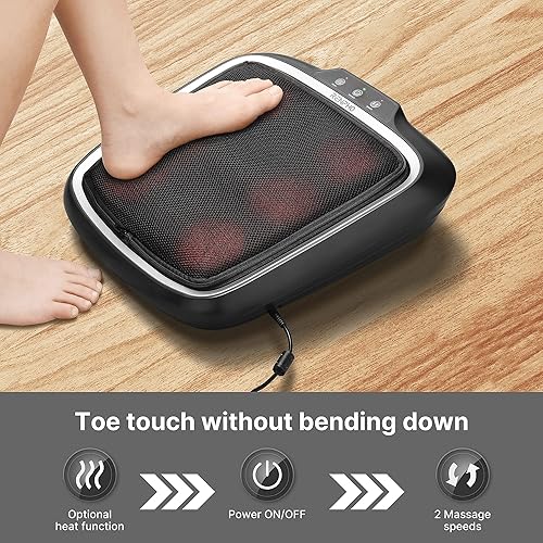 Miniatura 2 de RENPHO Masajeador de pies con calor masajeador eléctrico Shiatsu masajeador de pies de amasamiento profundo masajeador de pantorrilla y espalda