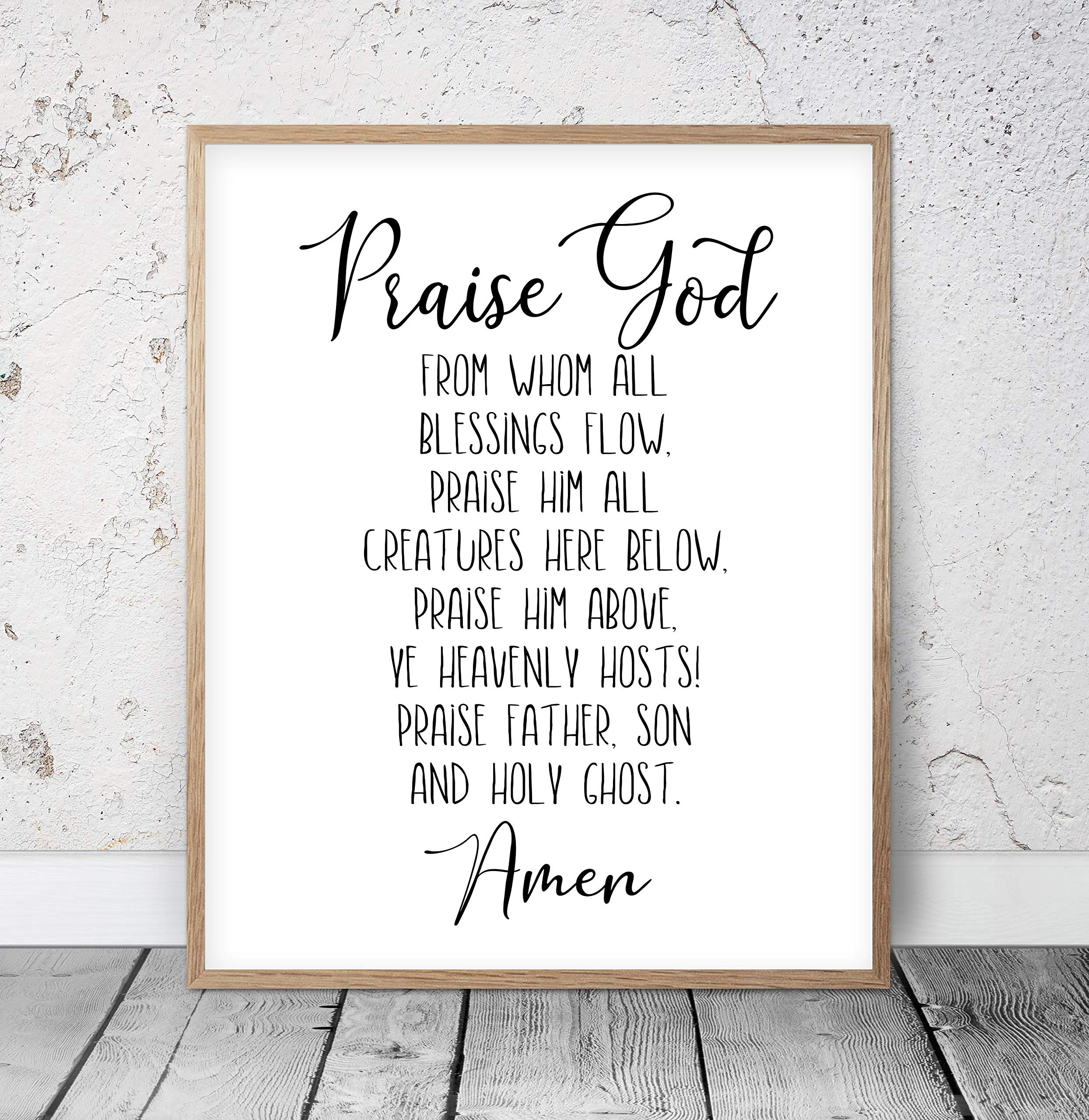 Buy Praise God From Whom All Blessings Flow Bible Verse Printable