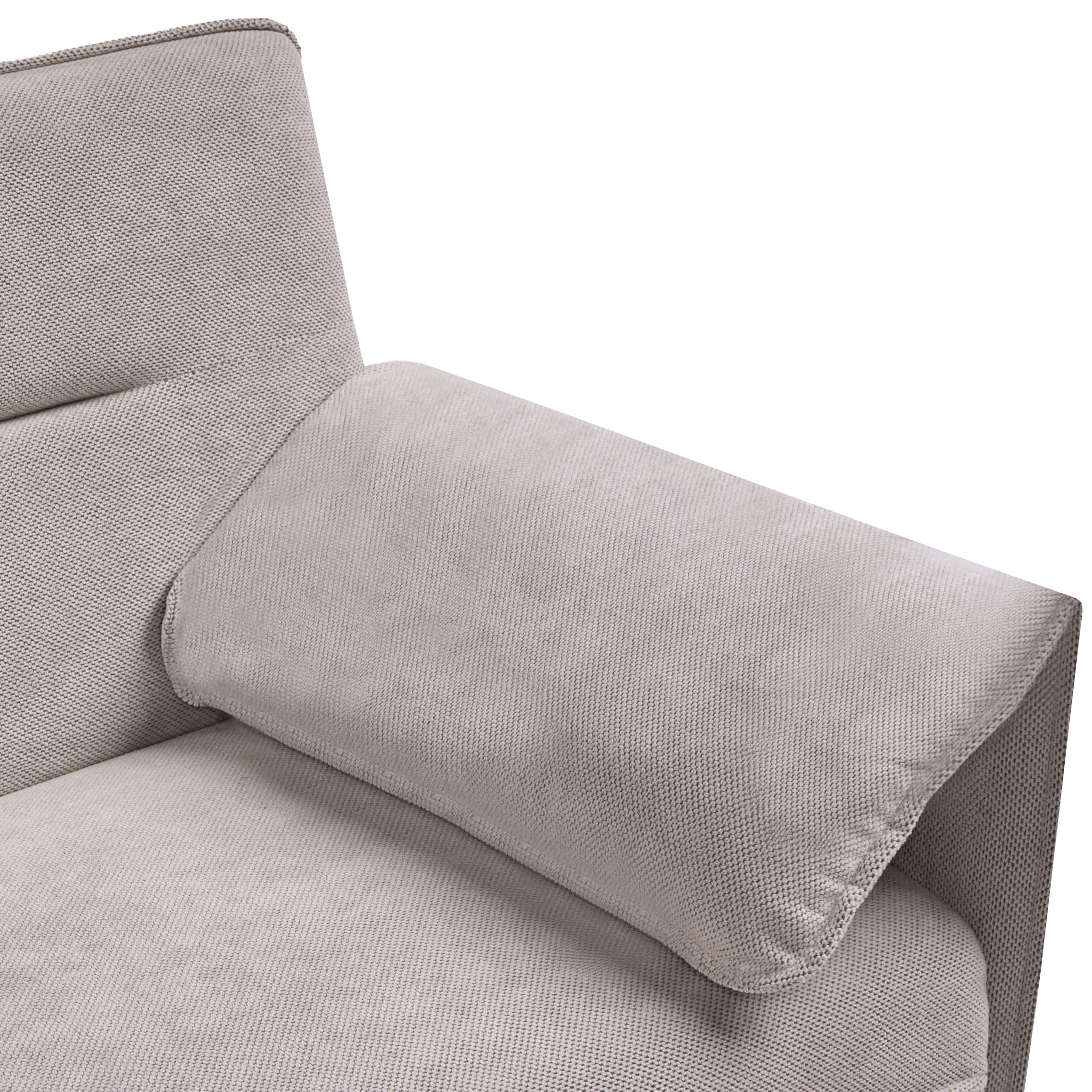 Sofa rozkładana 3-osobowa materiałowa wodoodporna tapicerka drewniane nogi z regulowanymi podłokietnikami mechanizm klik-klak salon sypialnia szara Vayla