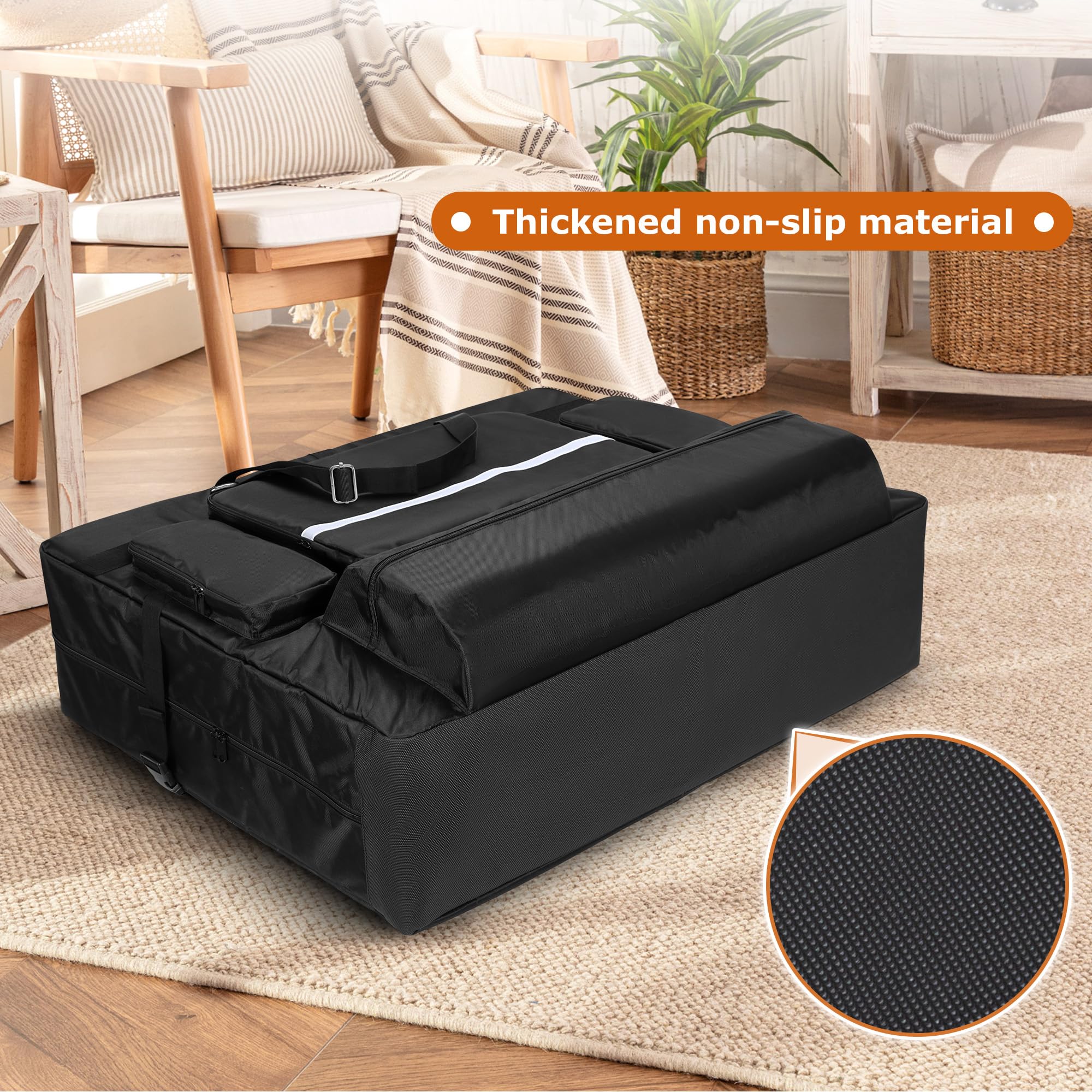 Luxja Bolsa para Camilla de Masaje Adapta Camilla de Masaje Plegable 24" a 30" de Ancho, Bolsa de Transporte para Mesa de Masaje con Bolsillos Accesorios, Negro