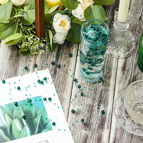 Miniatura 5 de Tondiamo Guirnalda de perlas artificiales para velas flotantes, cuentas de perlas de imitación, guirnalda de decoración para jarrones, decoración de