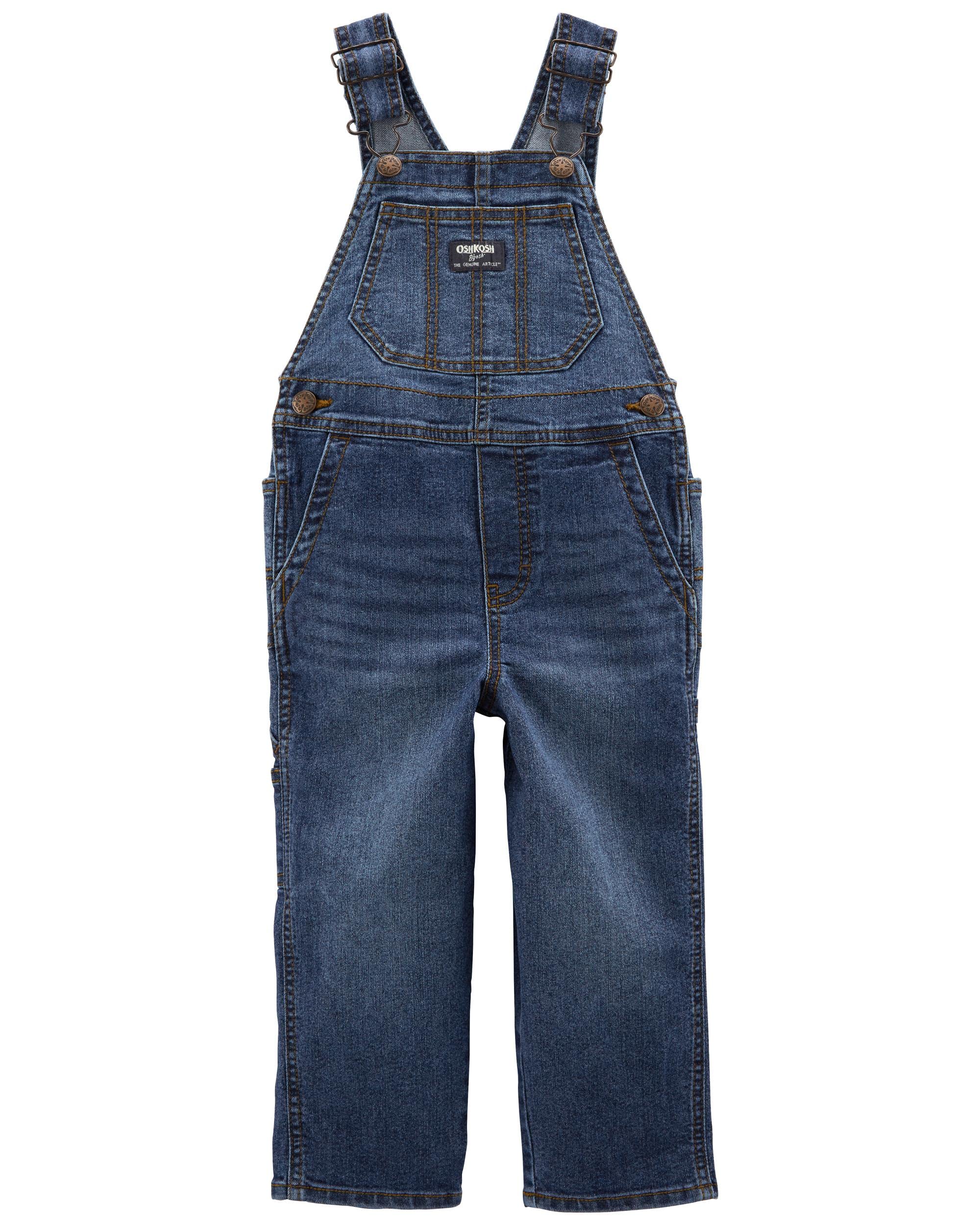 Oshkosh B'gosh Boys Denim Medium Wash World's Best Overalls, 3 Us