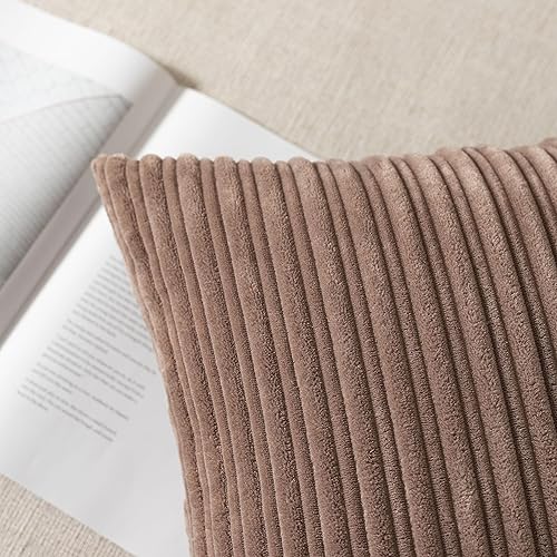 Miniatura 667 de UGASA - Juego de 2 fundas de almohada de terciopelo a rayas, funda decorativa para cojín con cremallera oculta para el hogar, sofá, dormitorio,