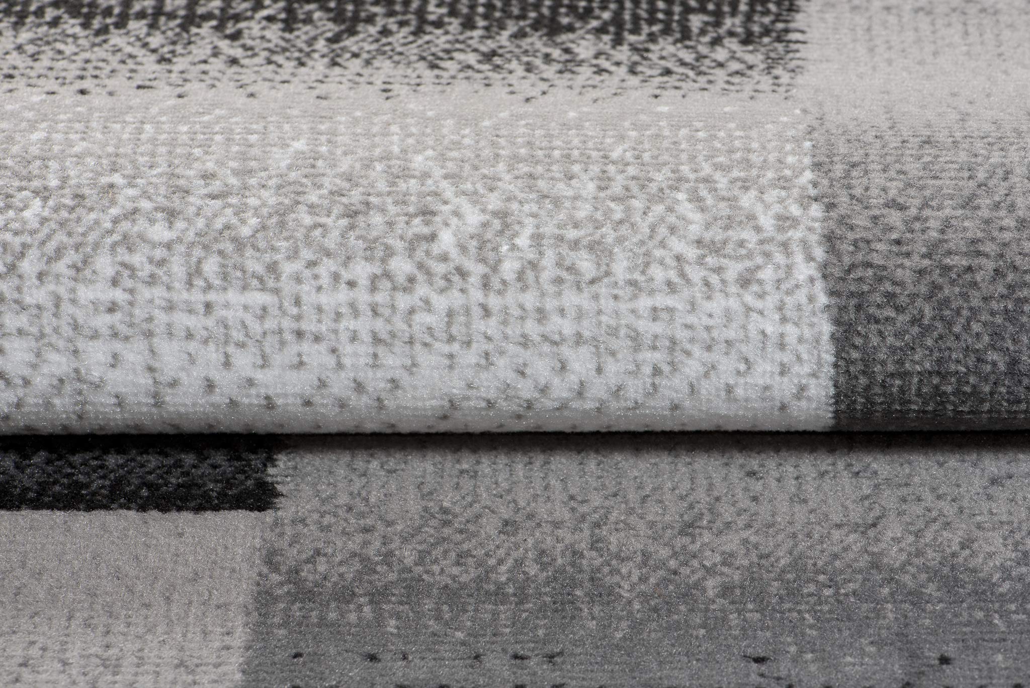 TAPISO Maya kolekcja dywanów z krótkim włosiem, nowoczesny czworokąt, paski, wzór czarno-szary, kremowy, nakrapiany, do salonu, sypialni, Ökotex 250 x 350 cm