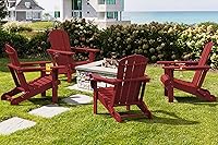 Vista 10 de SERWALL Silla Adirondack con portavasos – Juego de 2 sillas Adirondack compuestas para exteriores de polietileno de alta densidad para todo