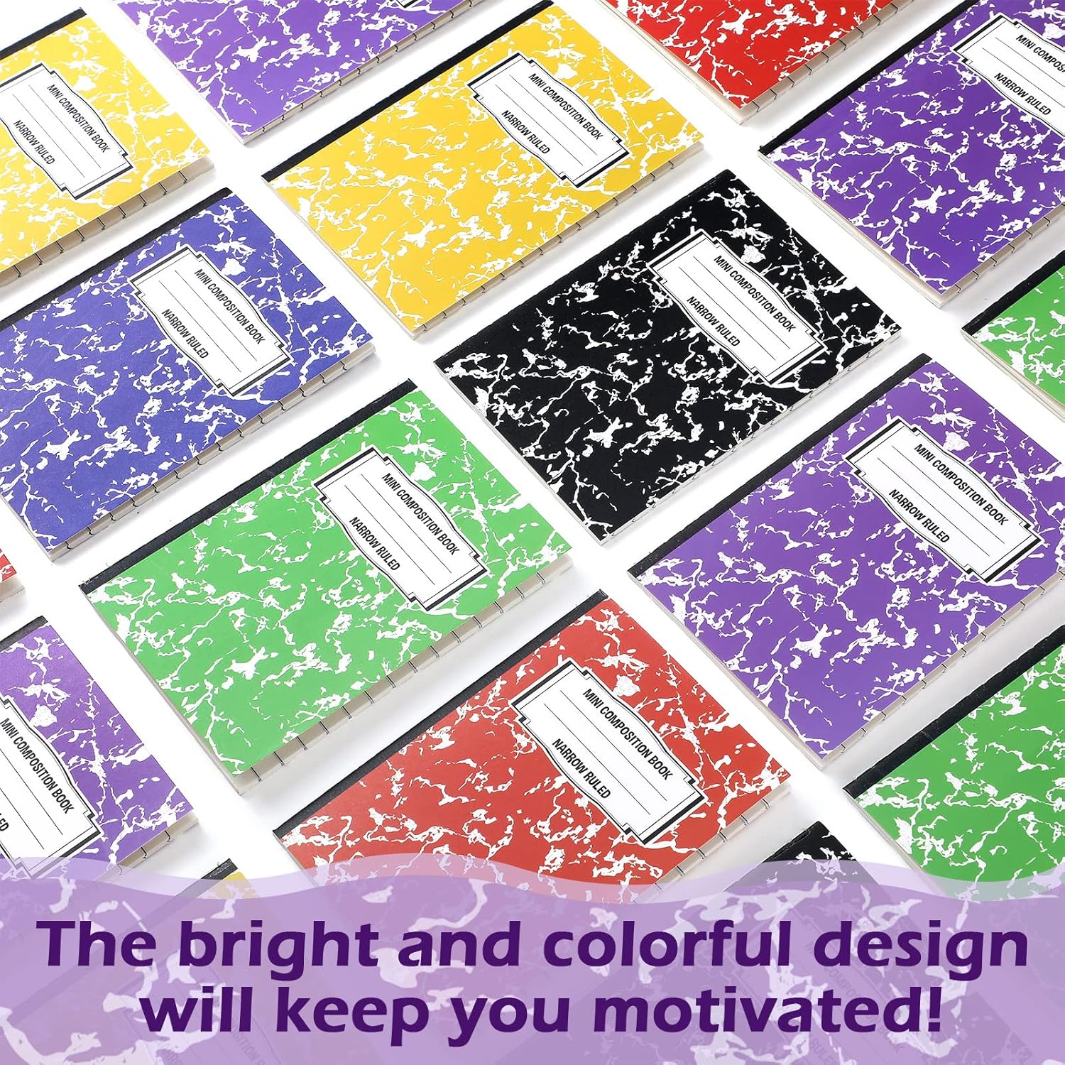 Eersida Mini Composition Notebook Composition Books Small Marble Note Books Cute Journal Pocket Tiny Sized Notebooks for Back to School Office Kids Students Gifts, 3.4 x 4.7 Inches(24 Pieces)