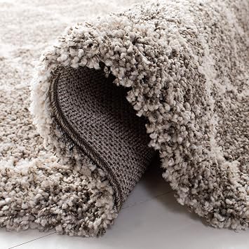 SAFAVIEH Hudson Shag Collection Area Rug - 9' x 12', Grey & Ivory, Moroccan Trellis Design, Non-Shedding & Easy Care, 2-inch Thick Ideal for High Traffic Areas in Living Room, Bedroom (SGH282B)