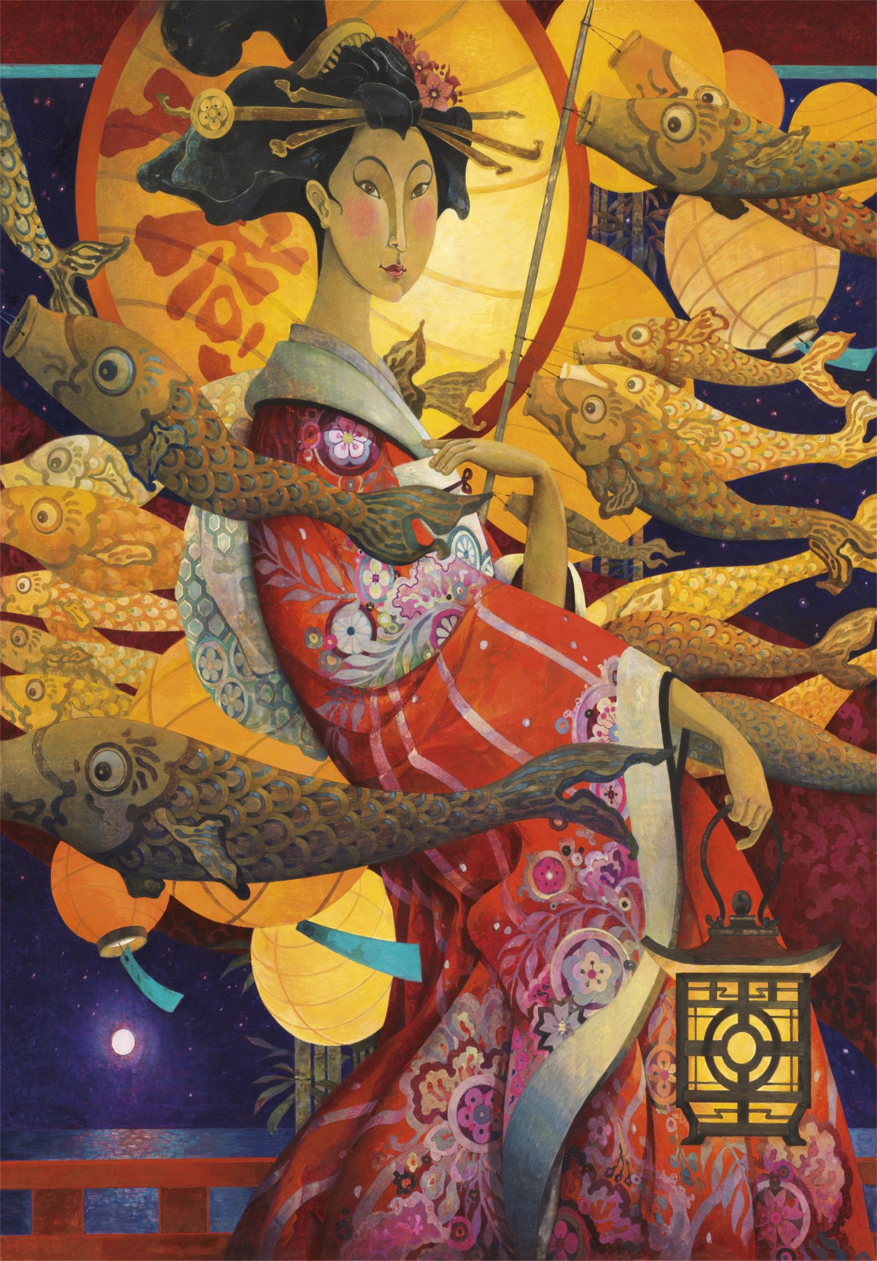 Clementoni - Puzzle 1500 Pezzi per Adulti e Ragazzi, Illustrazione Giapponese Koinobori Dance, Idea Regalo, Compact Box, Made in Italy, 59,5x84,5, Poster Incluso, 31756 - 2