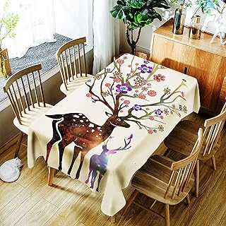 YUEMI Tafelkleed Eenvoudige Persoonlijkheid 3D Digitaal Printen Decoratief Tafelkleed Stofvervuiling Rechthoekig Tafelkleed Geschikt Voor Binnen En Buiten Herbruikbaar 140x180cm