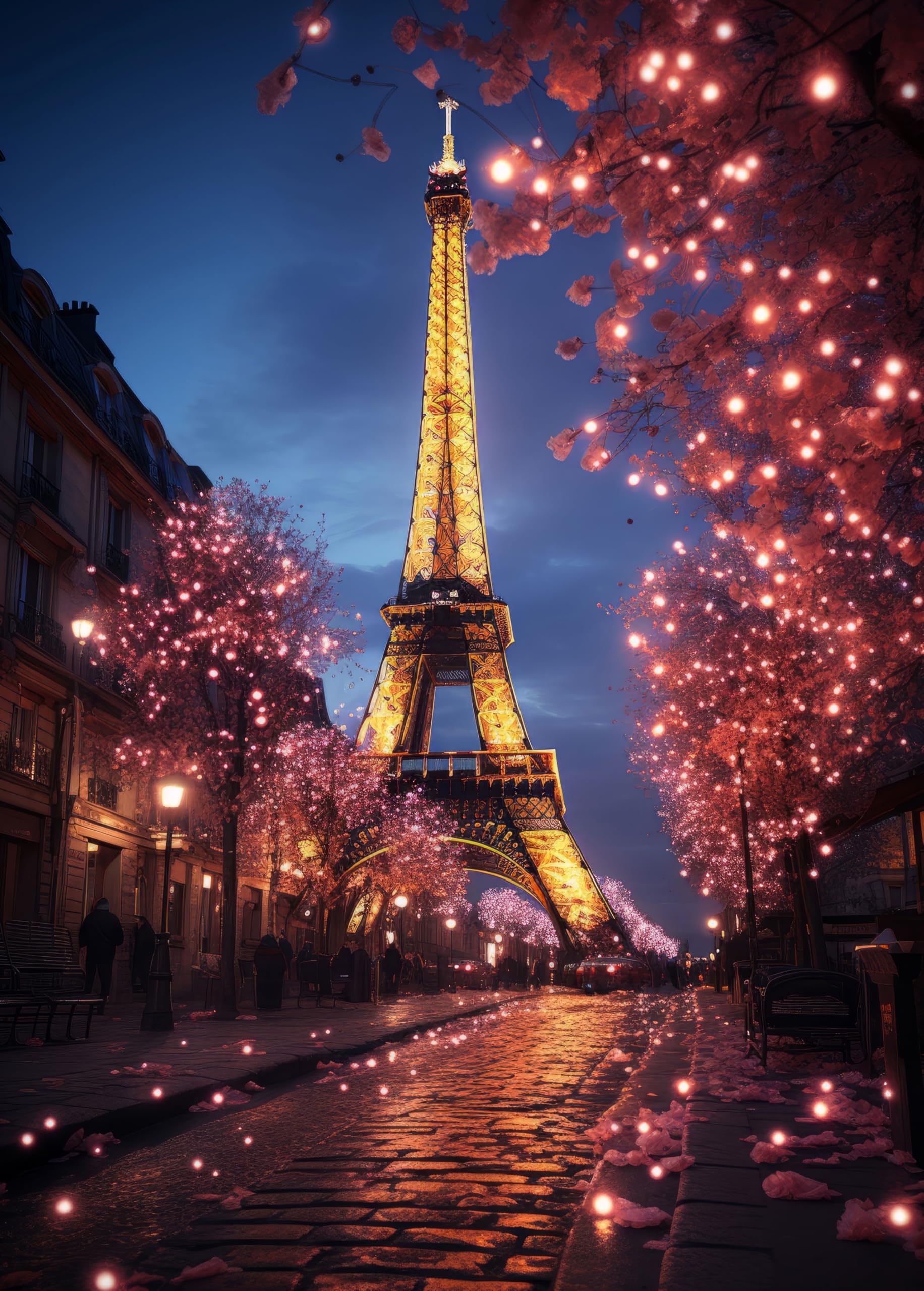 Jigsaw Puzzles for Adults 1000 Piece Romantic Paris 27.56 x 19.69 Inch Jigsaw Puzzles for Adults Educational Game Challenge Toy 1000 Pieces Eiffel Tower Puzzles for Adult Kid — image 1