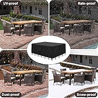 Vista 6 de PureFit Fundas para muebles de patio, funda impermeable para muebles de mesa de exterior rectangular, cubierta de sofá seccional de patio