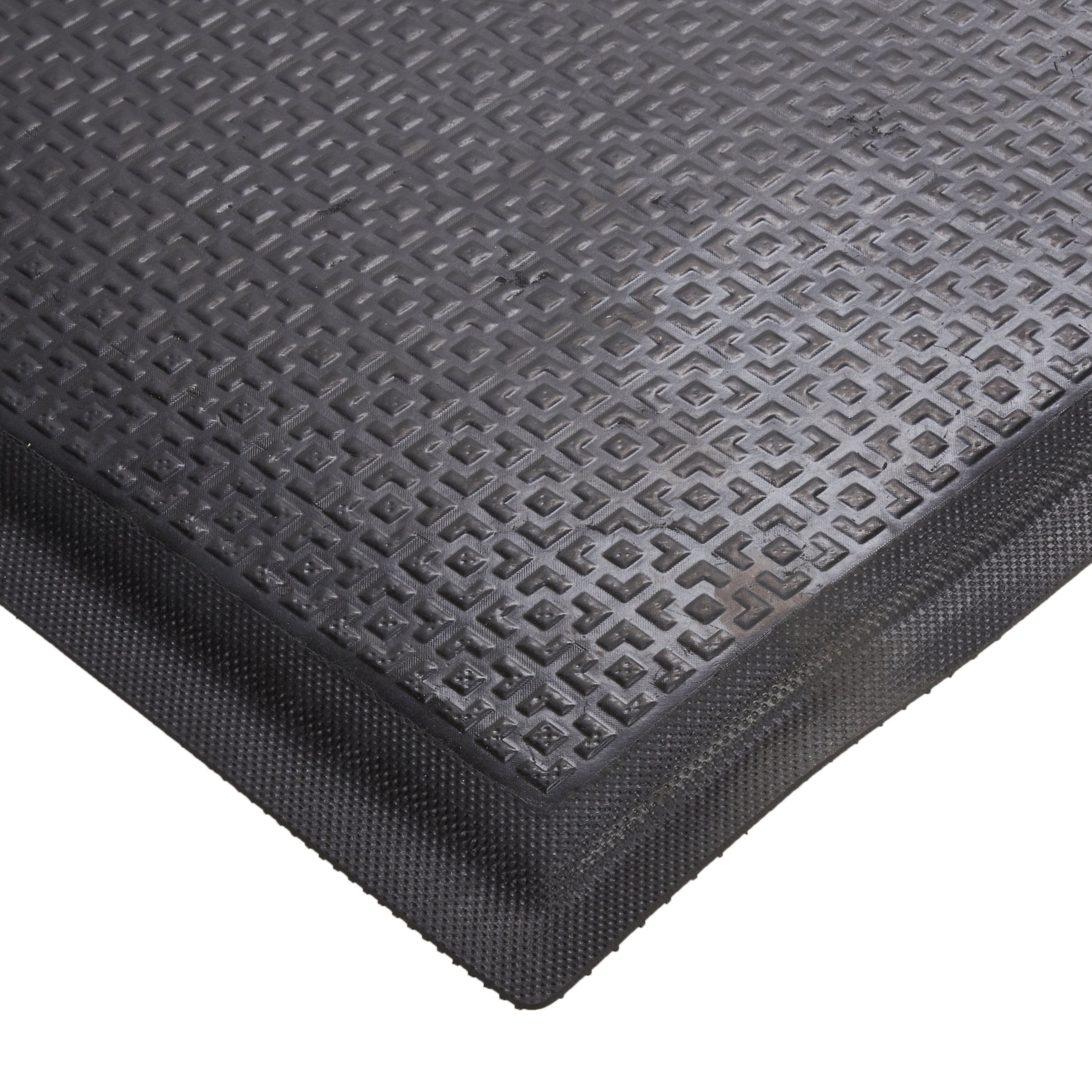 M+A Matting 465 Happy Feet Nitrile Rubber Texture Surface Anti-Fatigue Interior Floor Mat with Black Border, 3' Length x 2' Width, 1/2