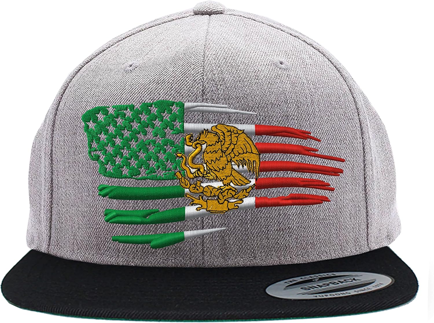 Mexican American Flag Combination HAT 6089 Snapback. US Mexico Flag Combo HAT