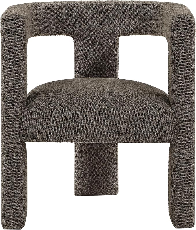 Sillón Tapizado Curvo Chocolate Contemporáneo miniatura 4