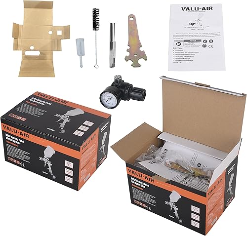 Miniatura 8 de Valu-Air H827-B Pistola de pulverización de aire de alimentación por gravedad HVLP de 20 onzas con regulador (boquilla de 0.055 in)