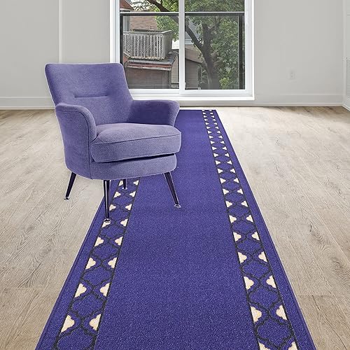 Miniatura 5 de Alfombras de pasillo lavables con borde enrejado de tamaño personalizado de 26 pulgadas de ancho x 25 pies (gris)