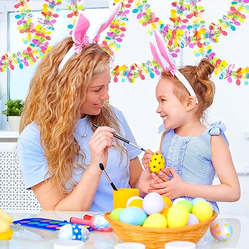 Miniatura 5 de Guirnalda de oropel de Pascua de 50 pies para colgar serpentinas decorativas para escaleras de árbol, manto, suministros de fiesta al aire libre e