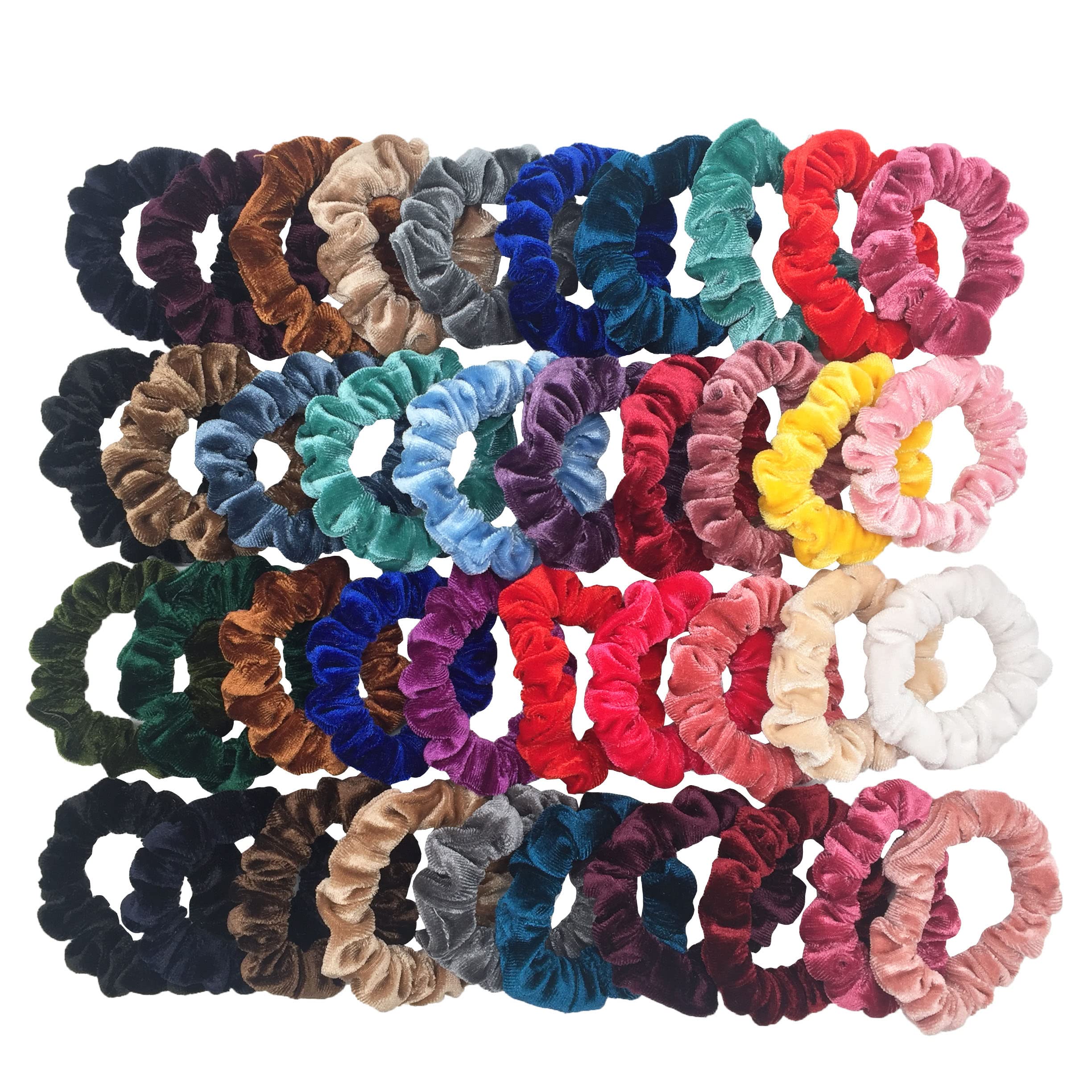 10/6 sztuk/partia Velvet Hair Scrunchies Pack Girl Elastyczne gumki do włosów Nakrycia głowy Kucyk Holder Set Akcesoria do włosów Solid No Crease-02-Navy-blue (16)