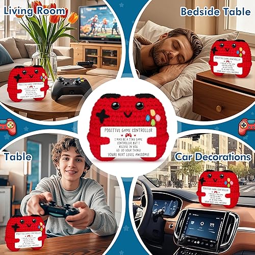 Miniatura 4 de Regalos de Controlador de Crochet Positivo para Chicas Adolescentes Chicos Adolescentes Navidad, Regalos de Jugador para Hombres Chicos