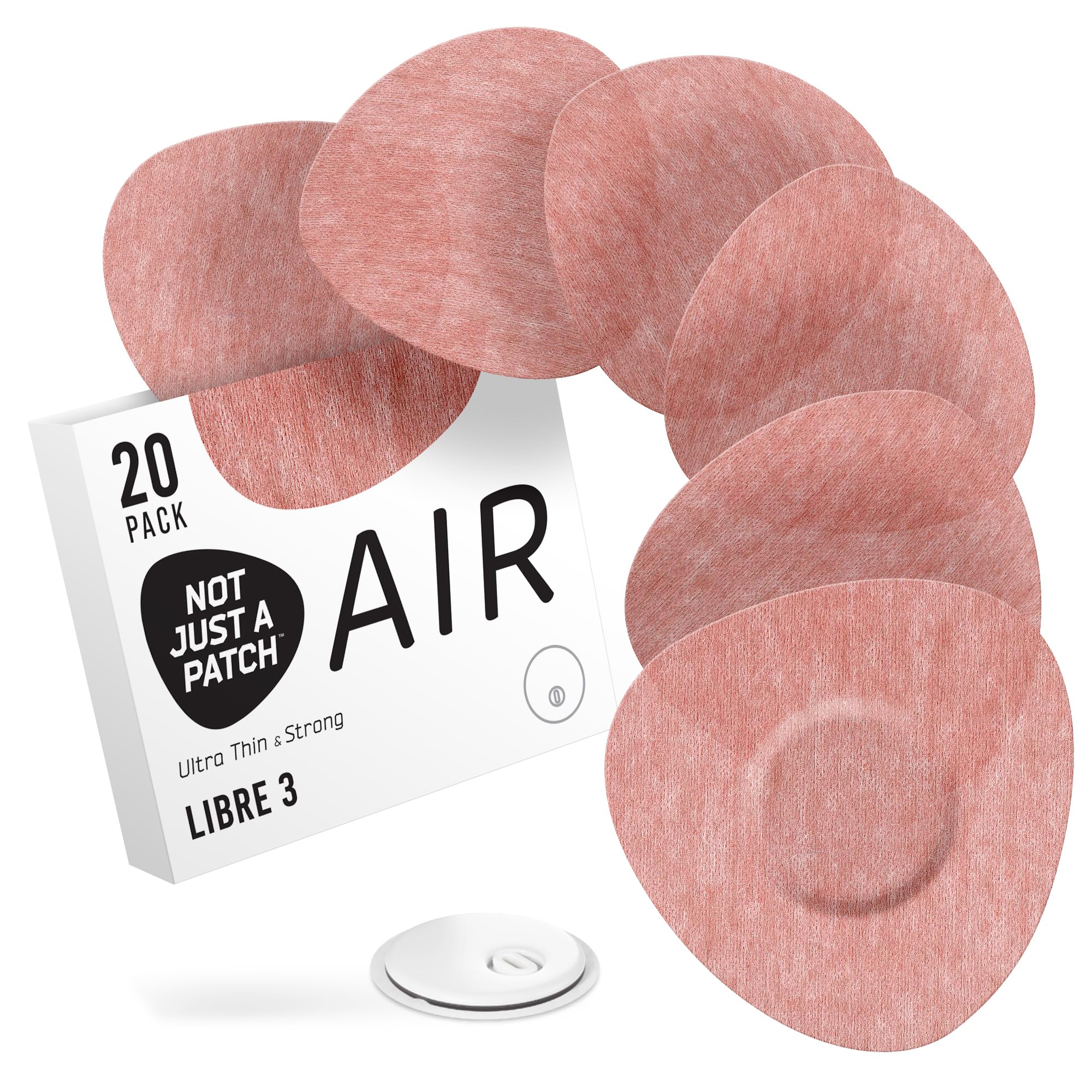 Not Just A Patch Air Libre 3 Plus Sensor Covers (20 Pack) - Thin, Strong and Light Adhesive Patches with Ultra-Hold 15+ Day Adhesion, Durable