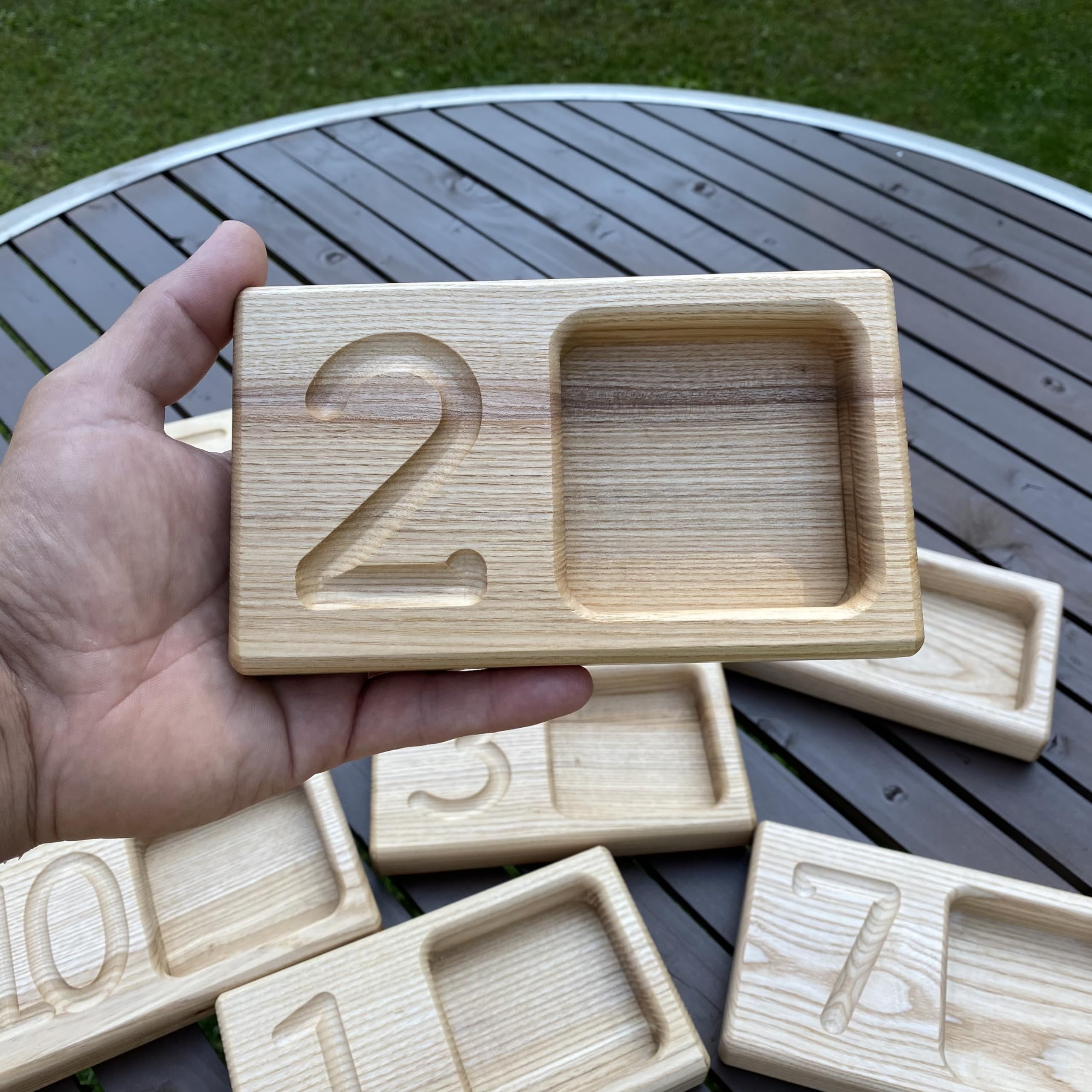 Natural Handmade Educational Wooden Counting Set 1-10 Waldorf and Montessori Inspired Lotes Toys Baby Gift