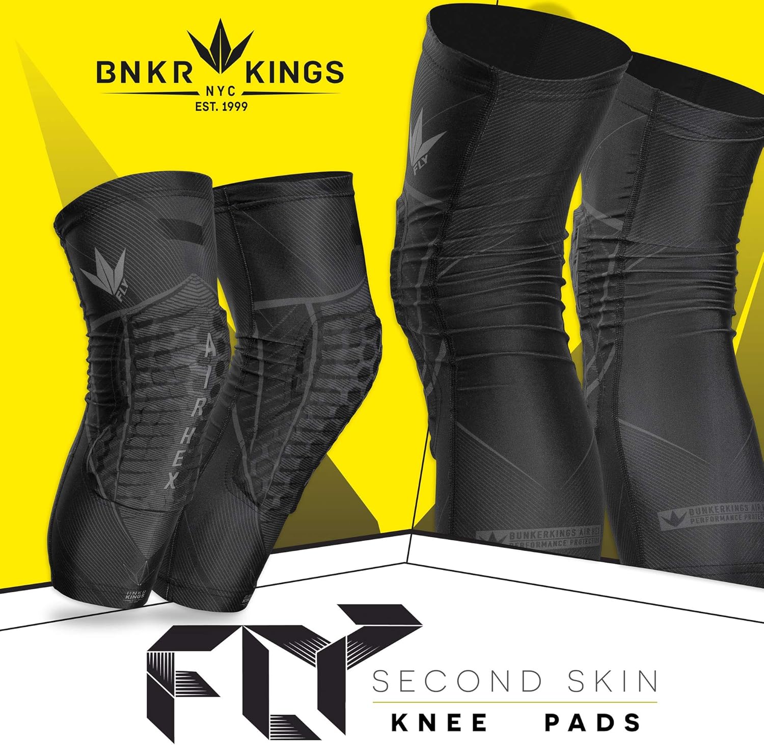 Bunkerkings Fly Compression Knee Pads - Black