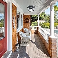 Vista 7 de Lámpara de techo empotrada con sensor de movimiento, 2 luces de porche al aire libre, montaje en techo, impermeable, negro mate, lámpara de techo