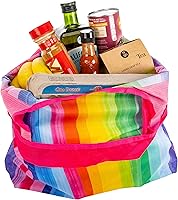 Vista 3 de O-WITZ Bolsas de comestibles reutilizables Bolsa de mano vibrante para comestibles, gimnasio, suministros de oficina, playa, juguetes y más