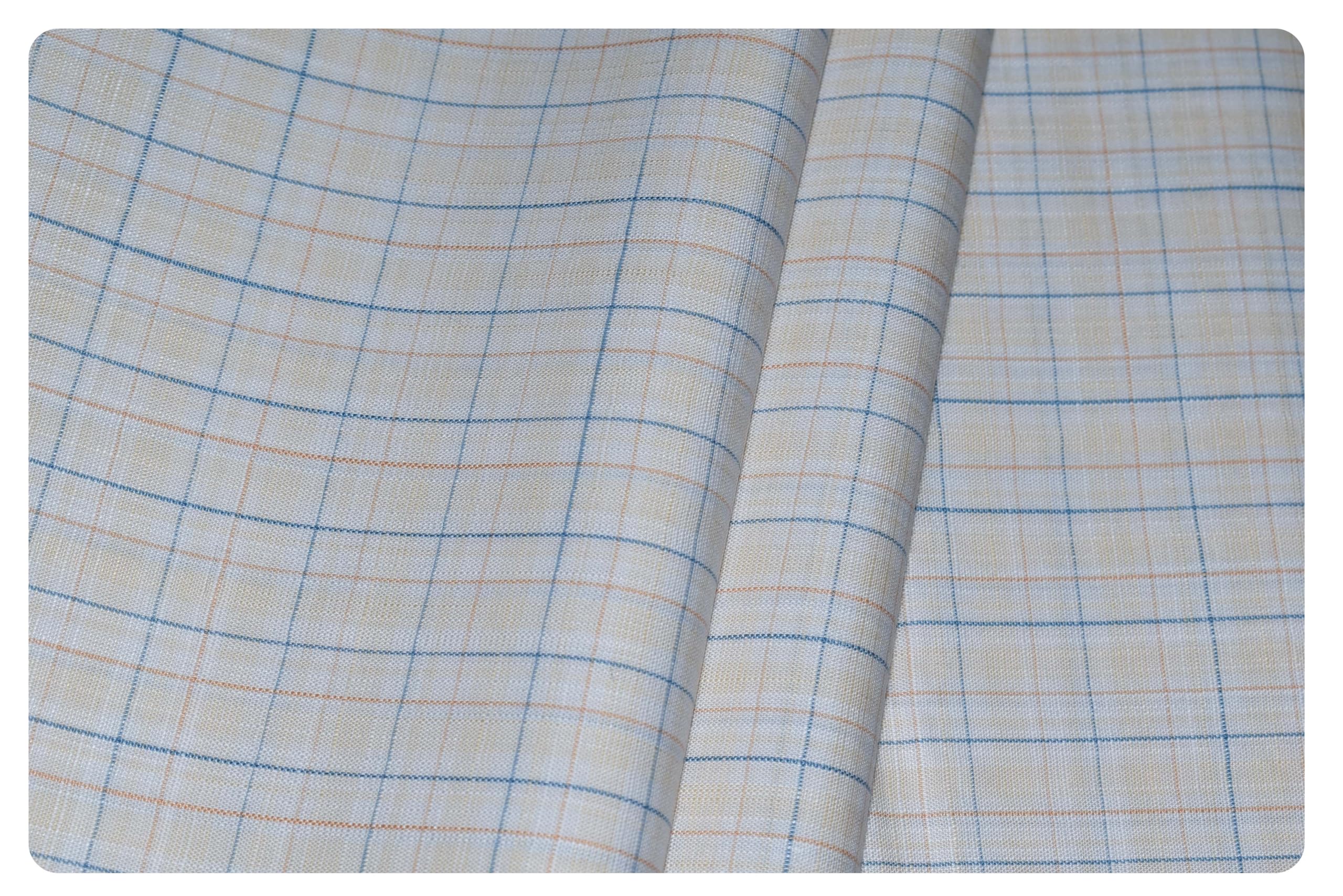 Men's Pure Cotton Checkered Unstitched Shirt Fabric (AQ62V1, Free Size)-image-41