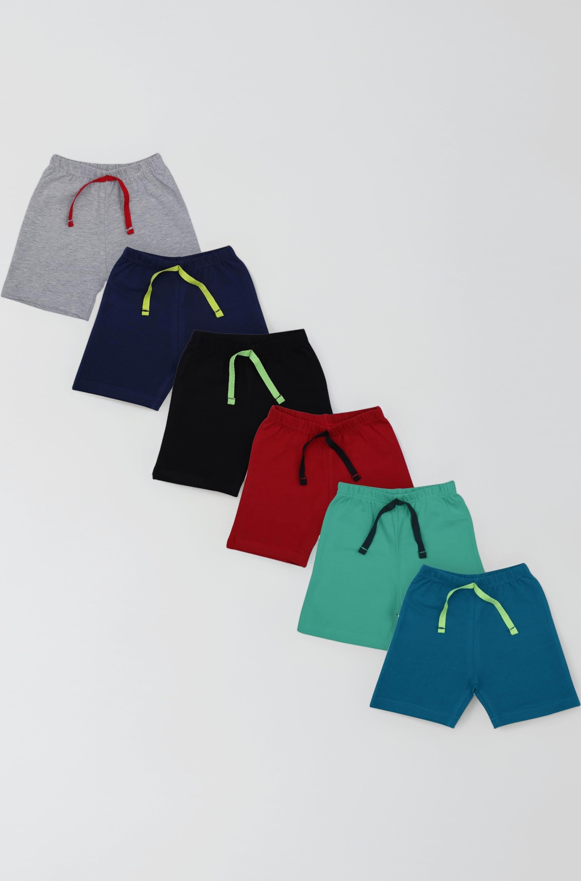 Infant Boys & Girls Multi-Color Pack of 6 100% Soft Cotton Solid Shorts for 0 to 36 Months
