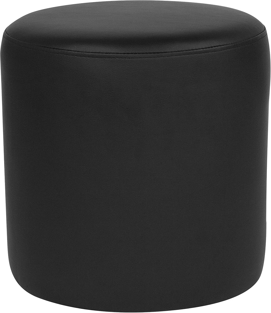 Flash Furniture LeatherSoft Ottoman, Black | Pouf Style
