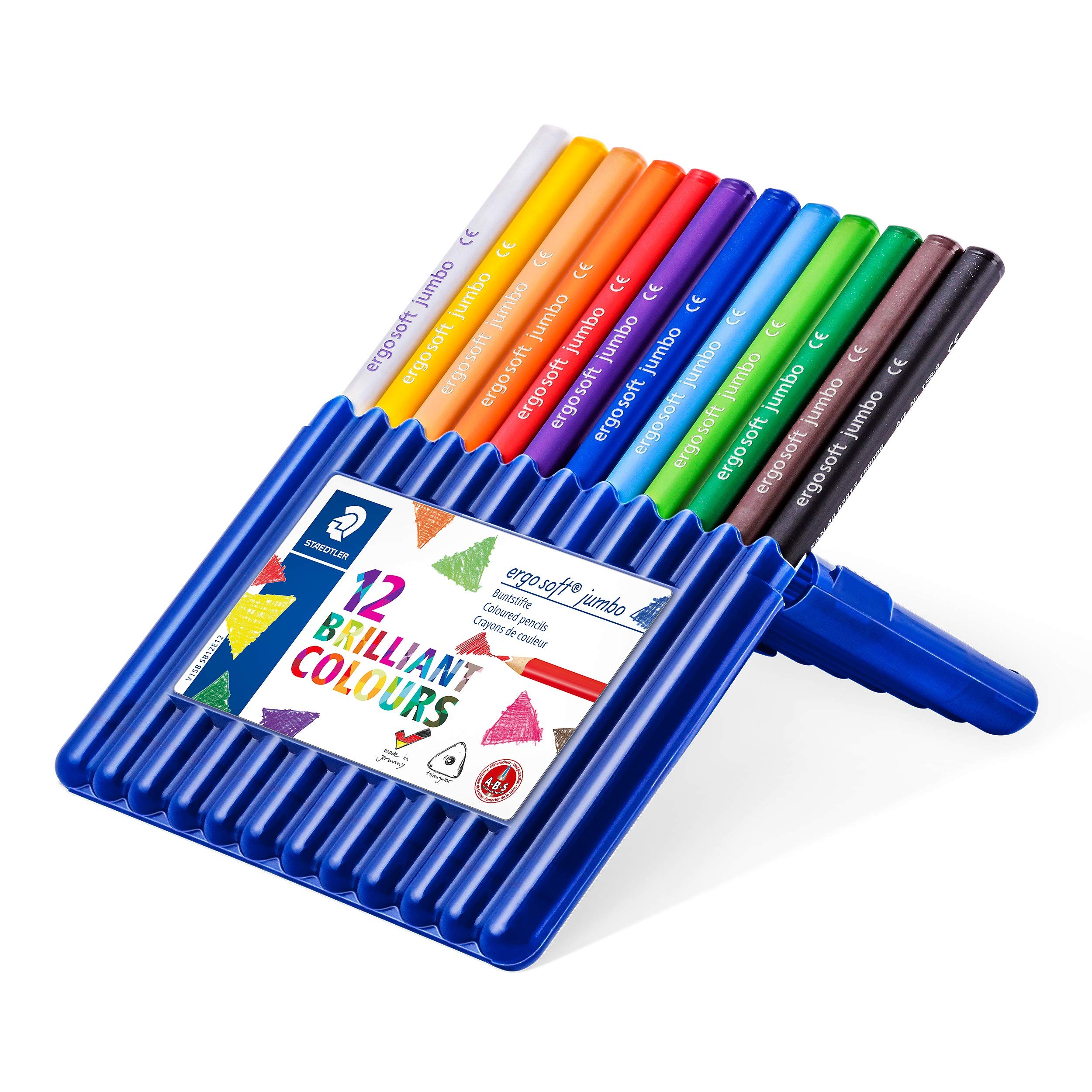 STAEDTLERErgosoft Jumbo Coloured Pencil - Assorted Colour, Pack of 12