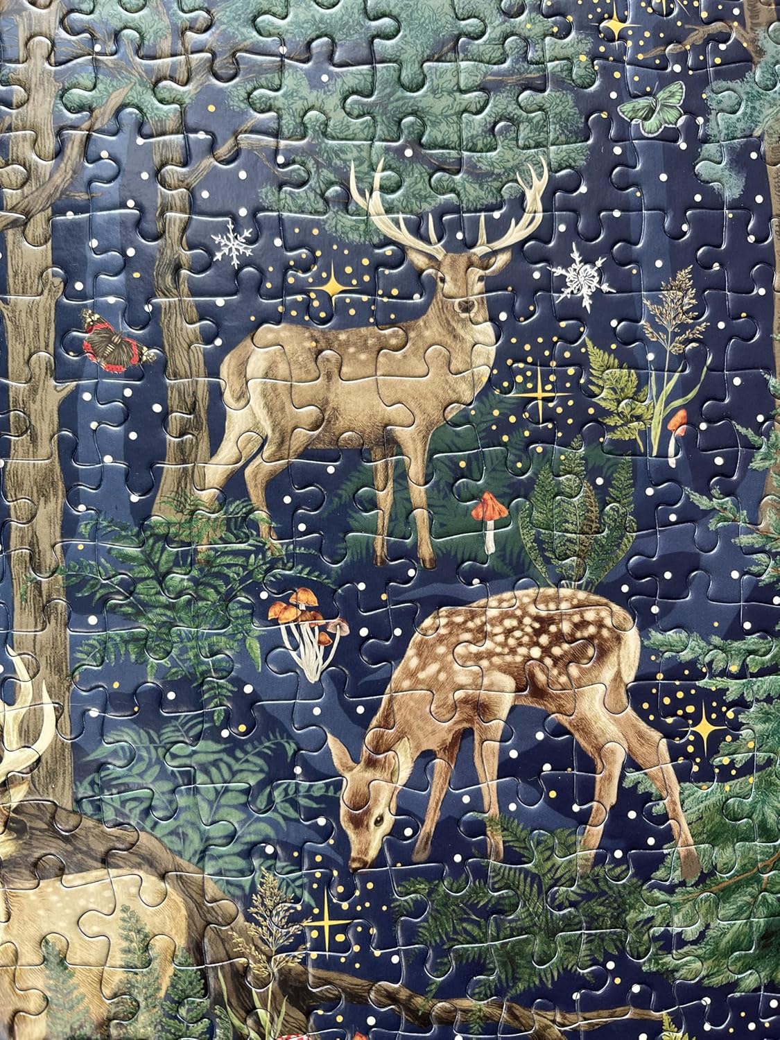 Gibsons The Art File Into The Forest 1000 Piece Jigsaw Puzzle – Woodland Puzzle with Owl, Deer, Fox & Night Sky – Sustainable Puzzle for Adults & Teens – Premium 100% Recycled Board