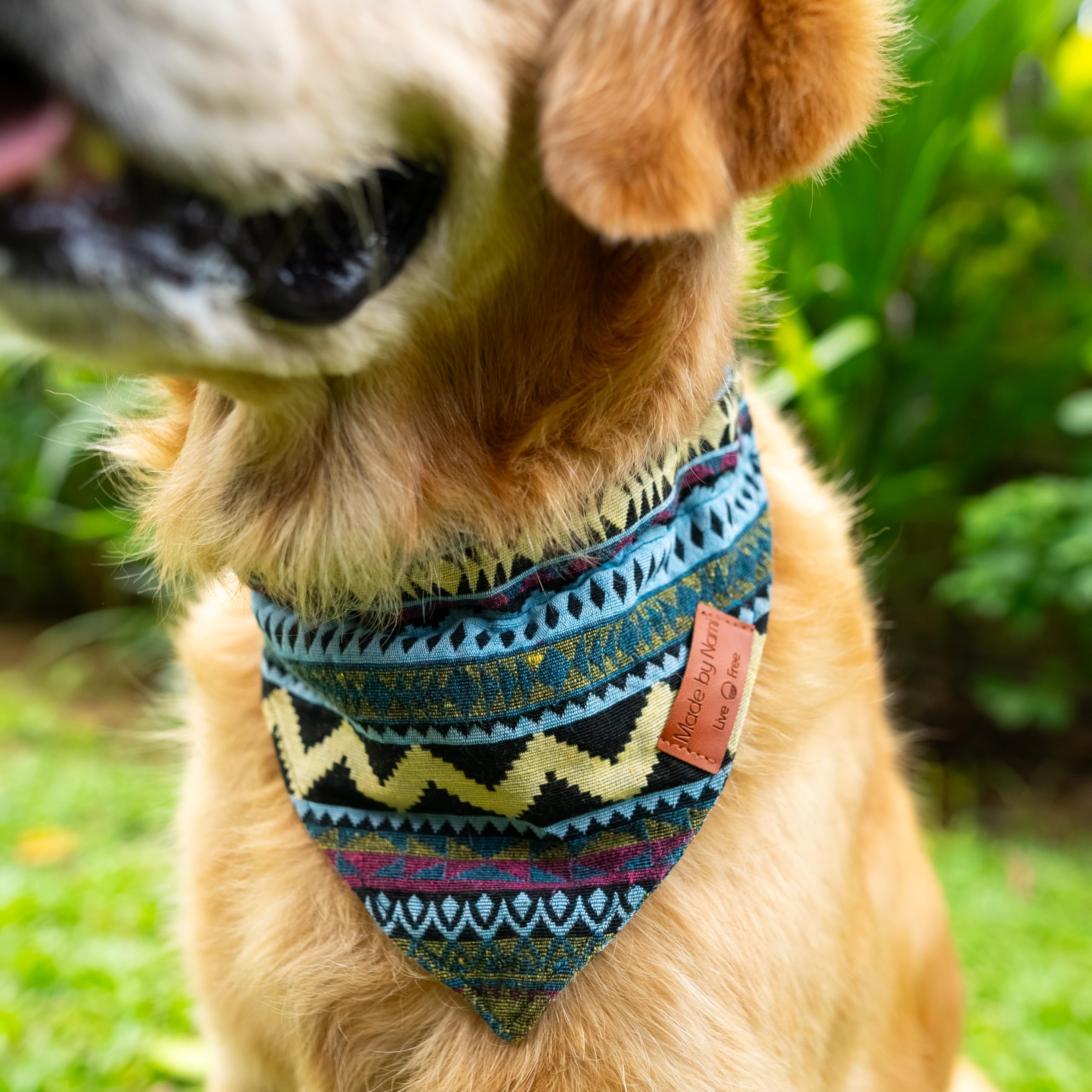 Made by Nami Boho Dog Bandana in Various Sizes for Small and Large Dogs (Blue, M) - Image 2