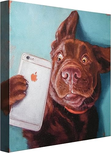 Miniatura 2 de Empire Art Direct Pared para selfie de perro, impresión gráfica sobre lienzo envuelto contemporáneo, listo para colgar, sala de estar, dormitorio y