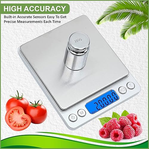 Miniatura 4 de Báscula digital de cocina – Báscula de plástico ABS de acero inoxidable de alta precisión que funciona con pilas, función de tara completa en 6.6