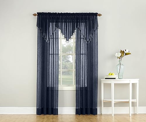 Miniatura 6 de No. 918 Erica - Juego de 3 cortinas transparentes con bolsillo para barra de cortina de gasa triturada Ascot