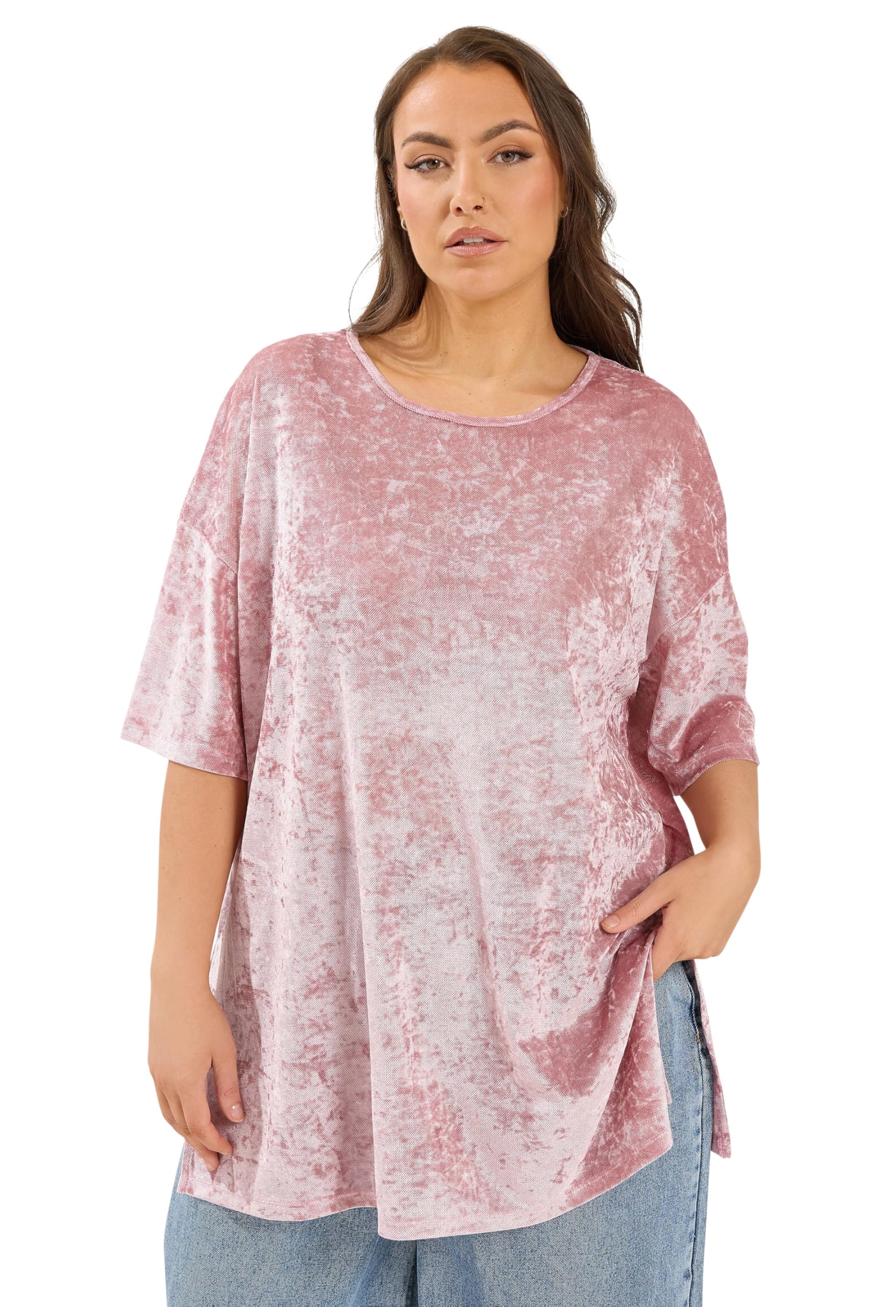 Yours - Women's Top - Velour - Light Pink - Size 20