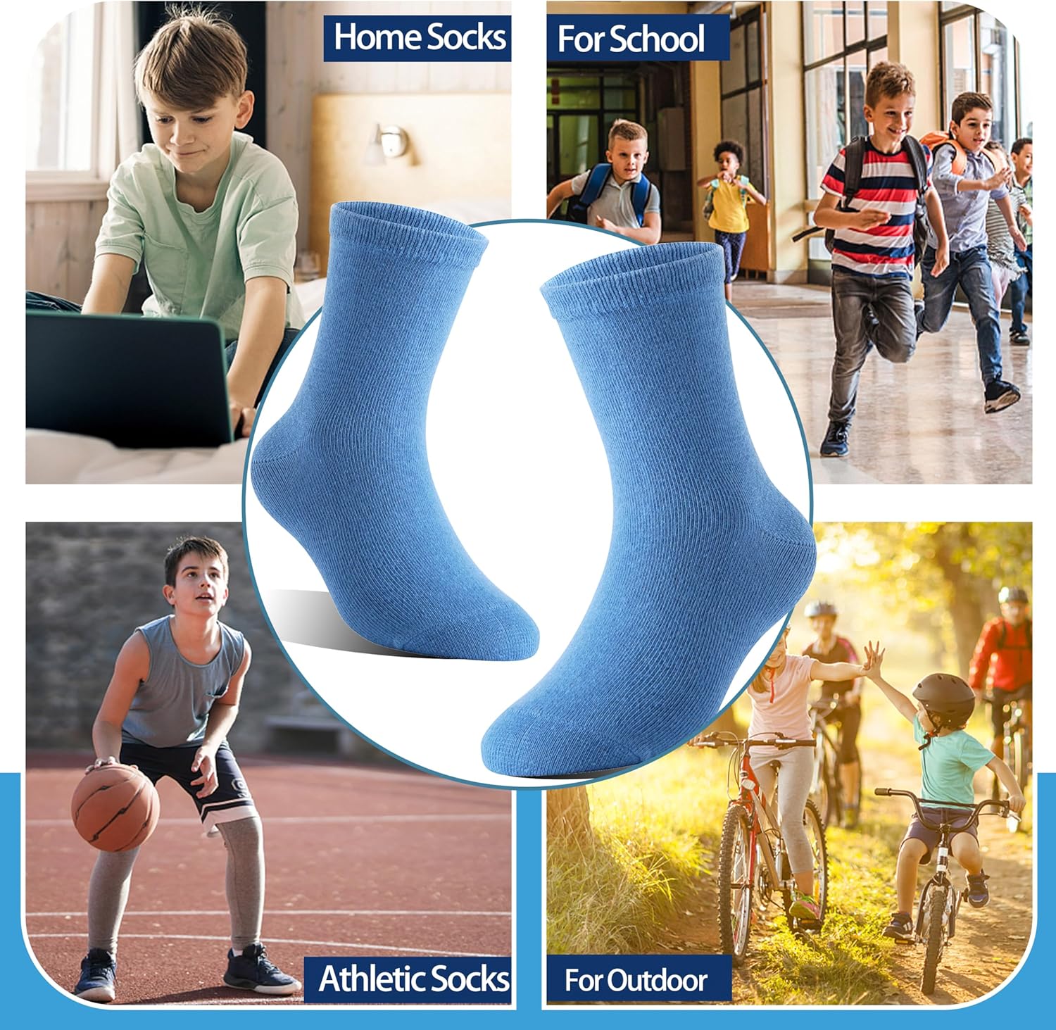 Baby Boys Grips Socks 12 Pairs Kids Toddlers Infants Anti Slip Non Skid Funny Cartoon Crew Breathable Cotton Socks - Image 5