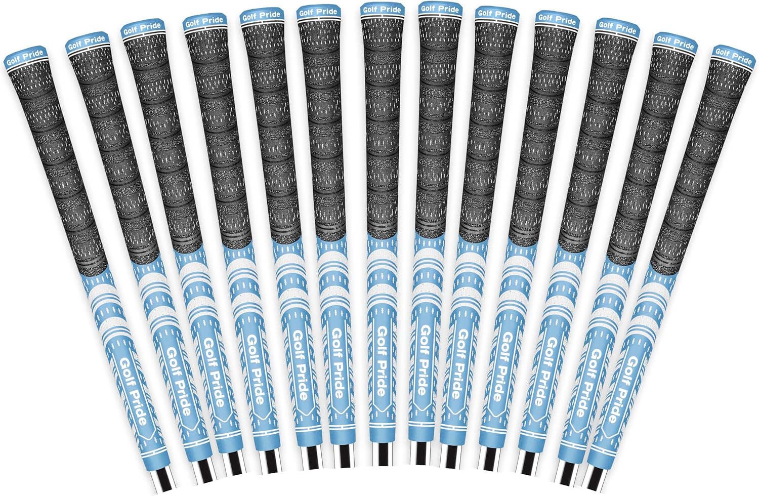Golf Pride MCC Golf Club Grip - All-Weather Hybrid Grip - Brushed Cotton Cord & Pebbled Texture - Moisture-Wicking Technology - Light Blue/White