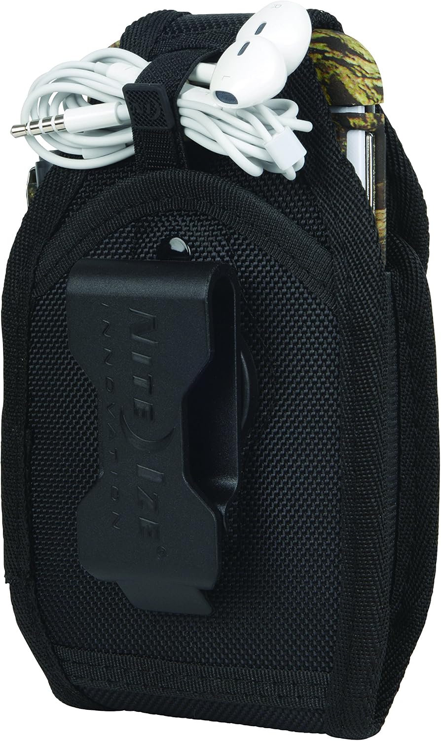 Nite Ize Universal Clip Case Cargo Cell Phone Holder with Holster Belt Clips, Wide, Black
